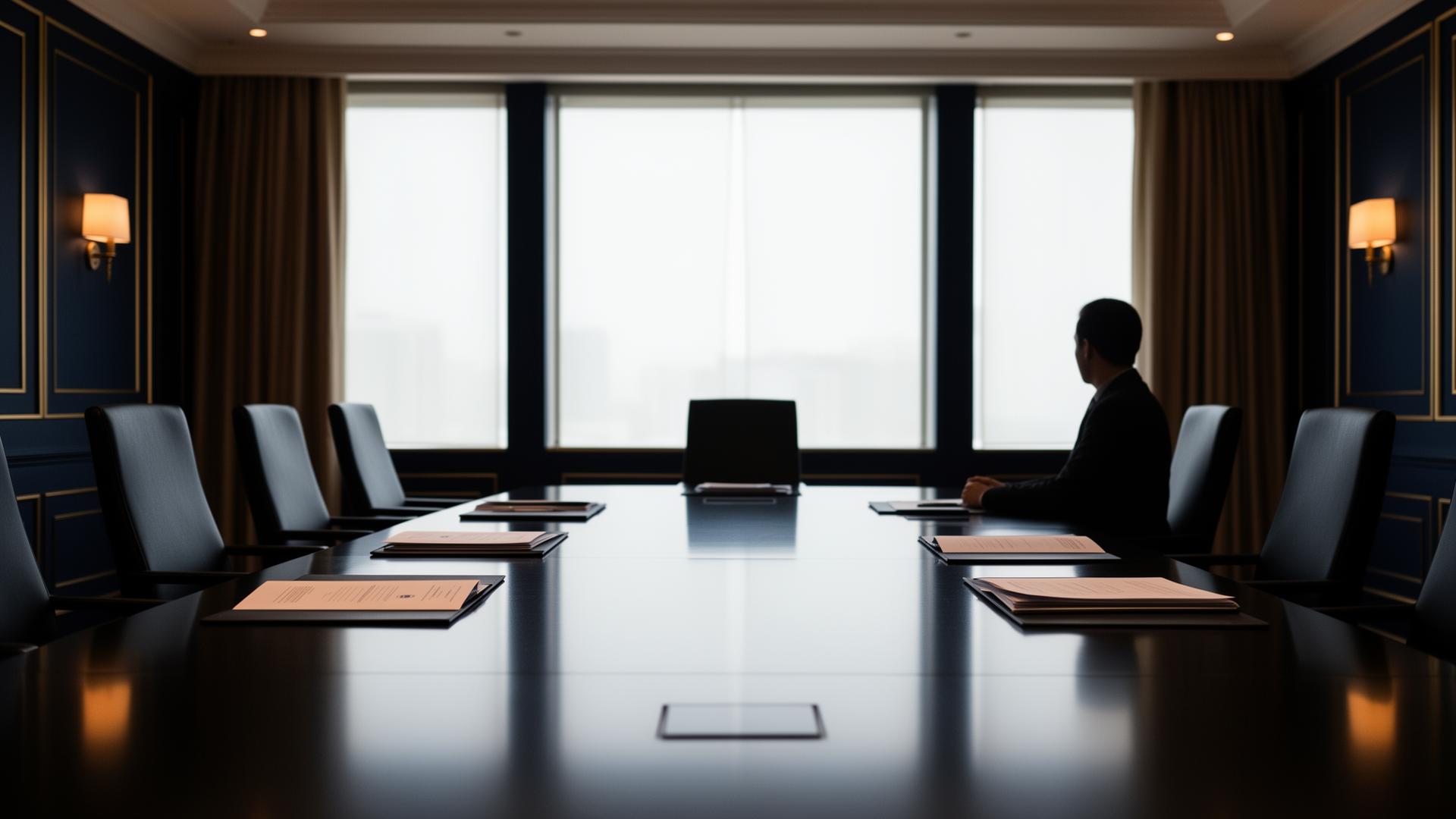 Sala de reunião corporativa preparada para atendimento